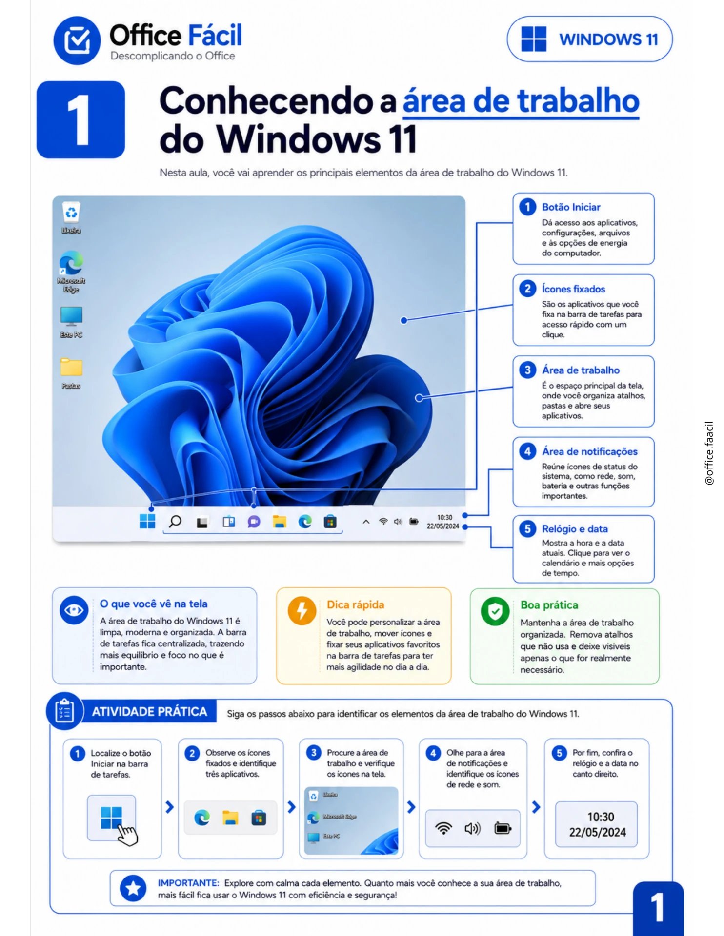 Página sobre a área de trabalho do Windows 11