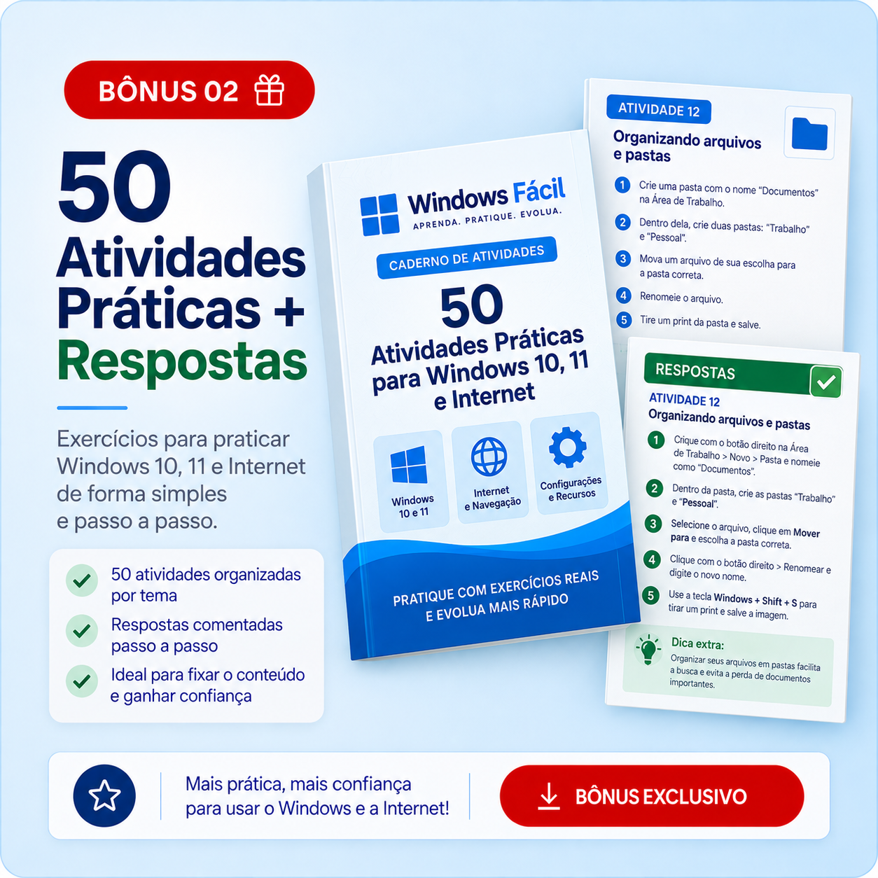 50 Atividades Práticas de Windows e Internet + Respostas